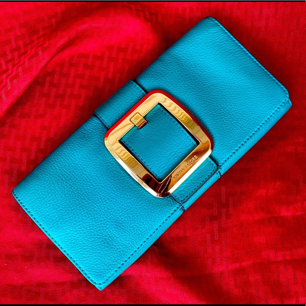 Teal MK wallet/clutch. Excellent condition.